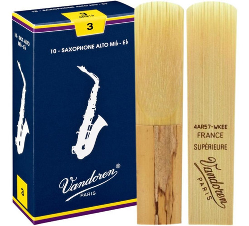 10 Palheta Sax Alto Vandoren Tradicional N° 3 Profissional