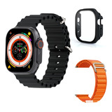 Reloj Smartwatch Ultra Hombre Negro W69 + Funda Doble Malla