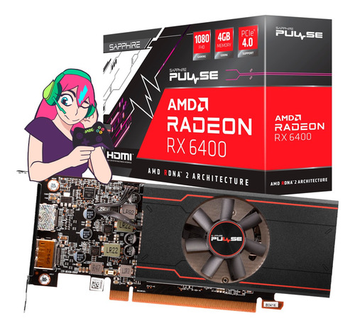 Placa De Video Radeon Rx 6400 4 Gb Nueva No Requiere Fuente