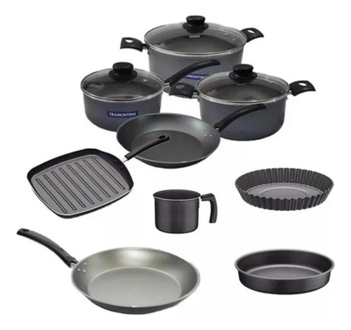 Set Combo Cocina Tramontina Teflon Antiadherente 9 Unidades