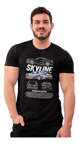 Playera Estampada Para Hombre Estilo Nissan Gtr Skyline