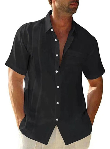  Camisa De Manga Corta Para Hombre Casual Moda 