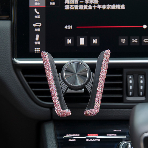 Soporte De Teléfono De Coche De Diamantes De Imitación