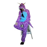 Pijama Enteriza Onesie Morada Dinosaurio