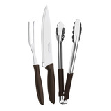 Set Asado 3 Piezas Tramontina Plenus Cuchillo Tenedor Pinza