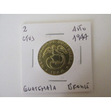 Antigua Moneda Guatemala 2 Ctvs Bronce Año 1944 Muy Escasa