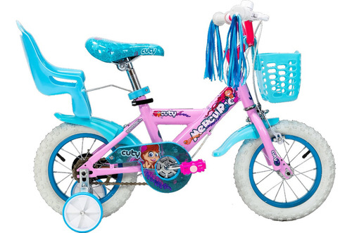 Bicicleta Mercurio Infantil Para Niña Cuty Rodada 12 Rosa