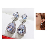 Aretes Novia Gota De Agua Cristal Austriaco  Joyeria Fina