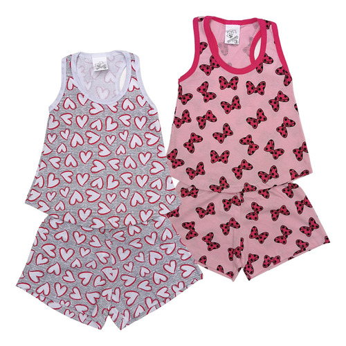 Kit Com 2 Pijamas Infantil Menina Verão Baby Doll 200208-2