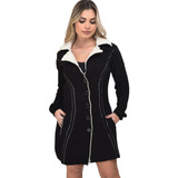  Sobretudo Moda Inverno Tricô Mousse Luxo Grife Casaco Gross