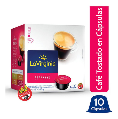 Cafe En Capsulas La Virginia Espresso X 10 Capsulas