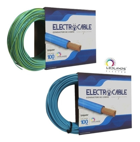 Pack X 2 Rollos Cable Unipolar 4mm 100m C/u Varios Colores