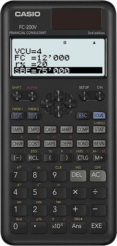 Calculadora Financiera Casio Fc-200v - Nuevo Modelo 2023