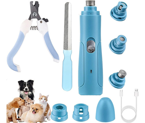 Lima Electrica Uñas Mascotas Carga Usb Molinillo Perro Gato