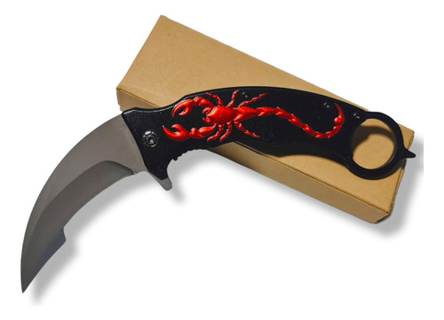 Karambit Retractil Curvo Red Skorpion Am26