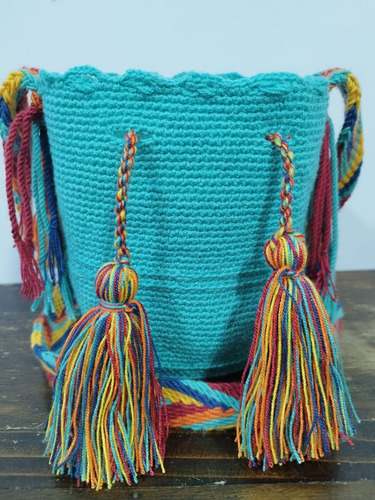 Mochilas Wayuu Originales Unicolor Pequeñas 