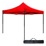 Carpa Toldo Plegable 3x3 Lona Impermeable 600d + Bolsa Color Rojo