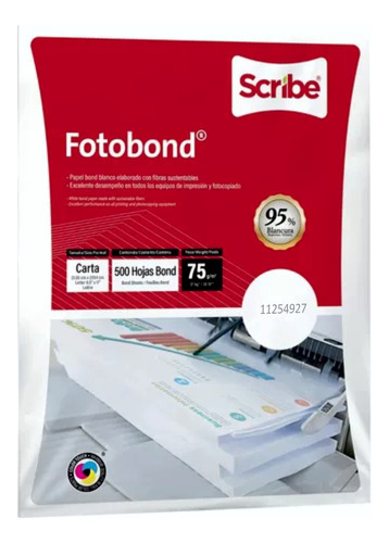 5 Paquete 500 Hojas T/c Bond Scribe Calidad  Sustentabilidad