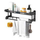 Toalla Hanger Para Baño Individual, 50 Cm, Color Negro Dsv