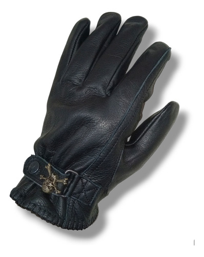 Guantes Cuero Moto Invierno Negro Cascos Caferacer Custon