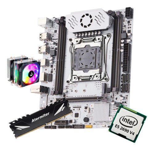 Kit Gamer Placa Mãe Q-d4 X99 White Intel Xeon E5 2690 V4 16g