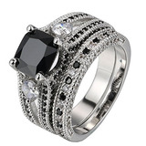 Anillo Compromiso 18k Platino Diamante Negro 2.5ct, 9