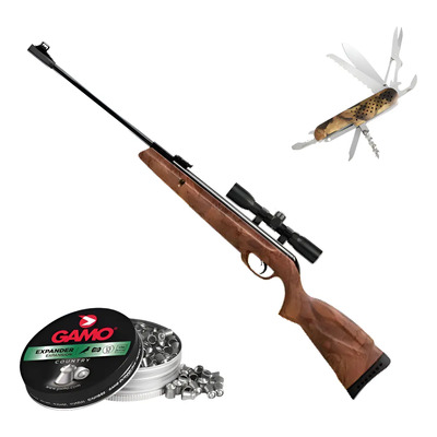 Rifle Resorte Gamo Wild Mask Caceria Cal.5.5 + Mira Marrón | Meses sin interés