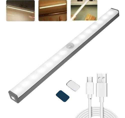 Luminária Sobrepor Led 50cm Tubular Branco Quente C/ Sensor