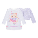 Vestidinho Infantil Menina Manga Longa Inverno Gatinho Kukiê