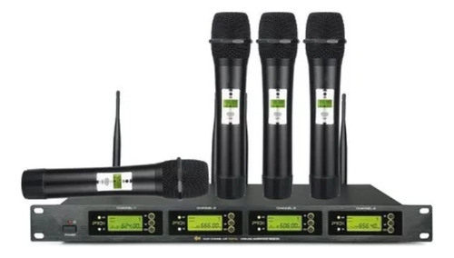 Proco Pr4000 Uhf Sistema De 4 Micrófonos Inalámbricos 