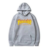 Sudadera Thrasher Flame Letro Skateboard Moda Casual