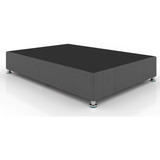 Base/box De Cama Queen Size Gris Contemporánea Tapizada Plus