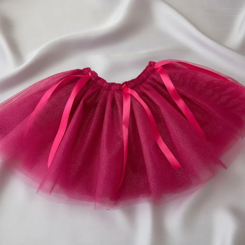 Tutus De Tul Glitter Paq 5 Falda Niña Disfraz De Primavera