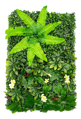 Jardin Vertical Artificial Muro Verde Helechos Y Flores X3u