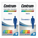 Pack X2 Centrum Gender Adulto Para Hombres 60 Tabletas Cada Una