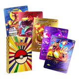 X55 Cartas Pokemon Metalizadas Coleccionables, En Español 