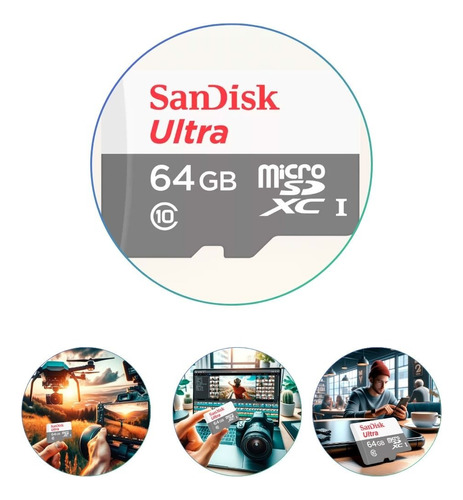 Cartão Memória Micro Sd Sandisk 64gb Utra Classe 10 