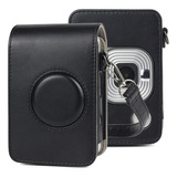 Funda De Piel De Cuerpo Completo Negra Para Fujifilm Instax