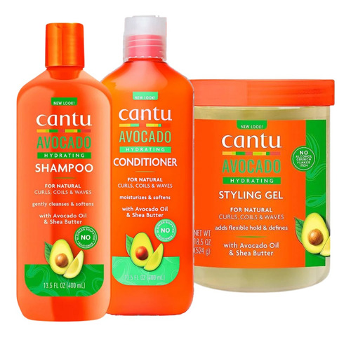 Pack Shampoo Acondicionador + Gel Hidratante Avocado Cantu