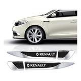 Emblemas Adesivo Aplique Laterais Renault Cromado 3d Par