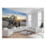 Papel De Parede 3d Moto Esporte Viagem Estrada 4m² Bkm105