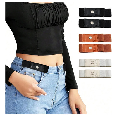 3 Cinturones Elásticos For Hombre Y Mujer, Ajustables, Sin