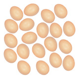 20 Huevos Beige Plástico Falso Para Gallina + Envío Gratis