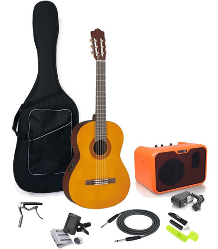Kit Guitarra Electroacustica Yamaha Cx40 + Amplificador Estu