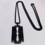 Collares Con Forma De Navaja Gótica Para Hombre, Color Negro