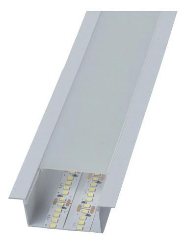 Kit Perfil Embutir 3m 50x20 + Fita 240 Leds Dupla + Fonte Cor Da Luz Perfil Branco 4000k - Branco Neutro