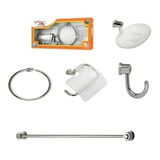 Kit Acessórios Banheiro Suportes Utensílios Saboneteira 5pcs