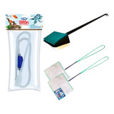 Kit Limpieza P/ Pecera Acuario Sifon Con Bomba Rasqueta 2red