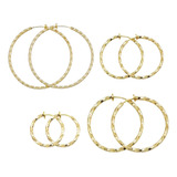 Aretes De Clip Grandes Trenzados En Tono Dorado De 1.18 Pul.