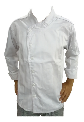 Chaqueta Chef Gabardina Blanca Lisa